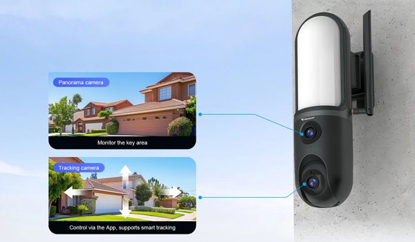 Беспроводная камера с настенным светильником